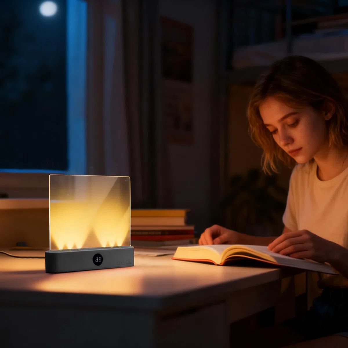 Lampada da lettura ricaricabile - Pannello piatto chiaro protezione degli occhi - Lampada da comodino a LED con pannello | Per lettori di casa da viaggio, dormitorio, ufficio, scuola