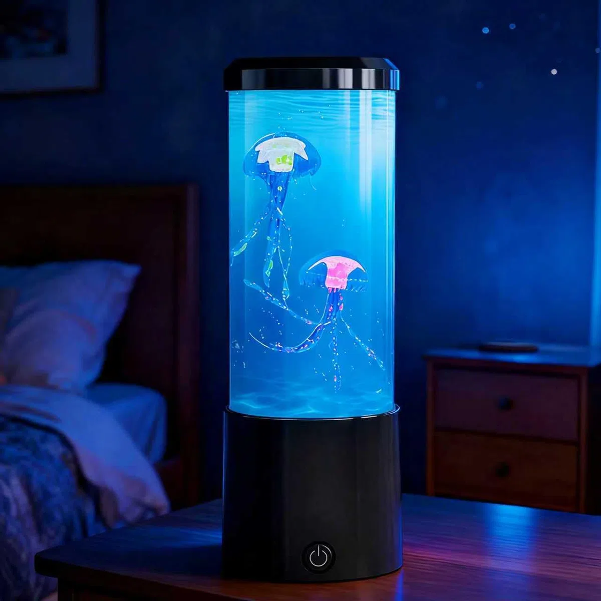 Lampada Medusa LED con 16 Colori & 4 Modalità, Silenzioso Jellyfish Lamp, Acquario Meduse Luce D'atmosfera, Lampada Acquario con Meduse Decorative per Bambini e Adulti, Alimentazione a USB, Nero