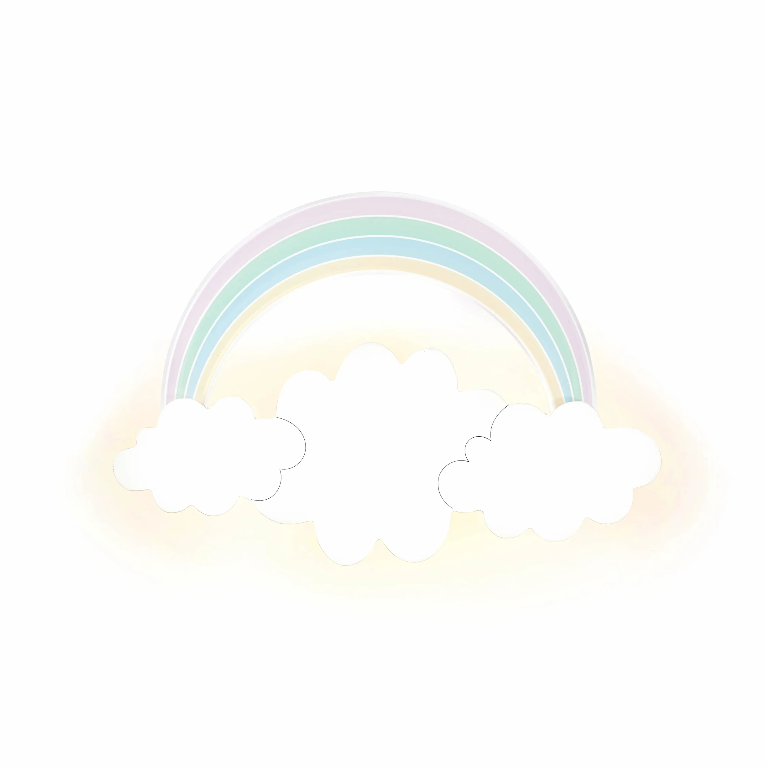 Lights4fun Applique Murale Arcobaleno e Nuvola di 18 LED Bianchi Caldi a Pile per Arredo Cameretta Bimbi