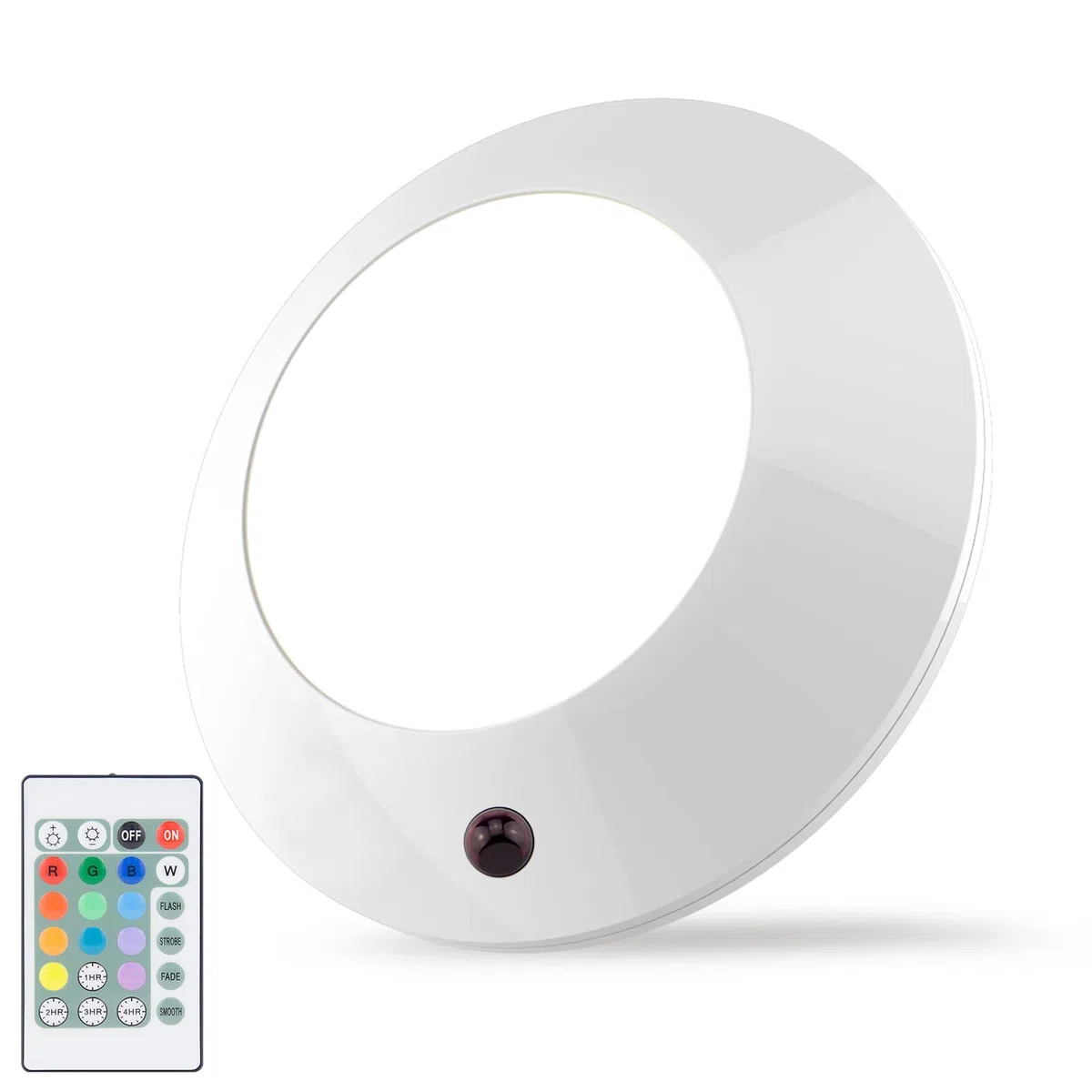 HONWELL Plafoniera a LED Luci con Telecomando, Lampada da Soffitto Dimmerabile a Batteria, 4 Luminosità Modalità Luci Notturne a LED Senza Fili,16 Colori di Luminosità per Armadio,Cucina,Corridoio