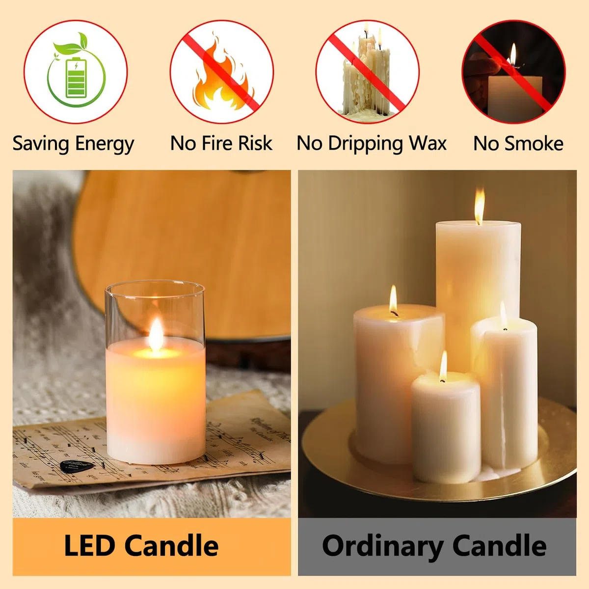 FiiMoo Candele LED Ricaricabile, 2 Pezzi, Candele USB Ricaricabili, Candele Batteria, Candele LED Senza Fiamma, Candela in Vetro con Telecomando Per Natale, Festa, Vacanze, Hotel Decorazione-12.5cm