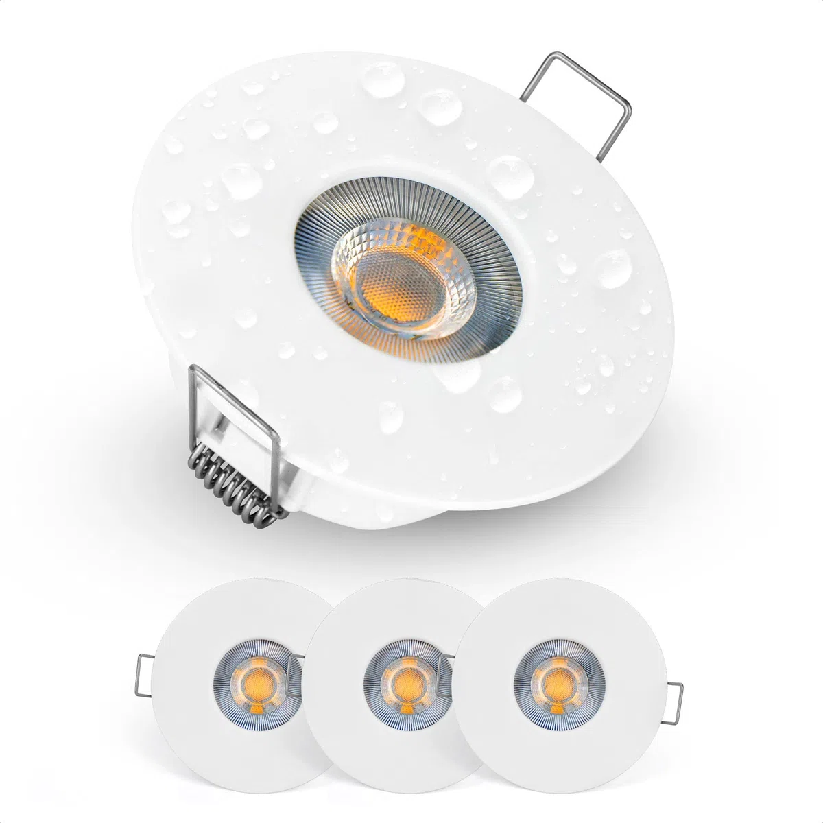 EMOS Exclusive Faretti LED da Incasso per Cartongesso 5W / 370 Lumen | Faretti da Incasso Bagno IP44 | Set di 3 pezzi Spot LED 3000K Luce Bianco Caldo, Rotondi e Ultra Piatti in Bianco