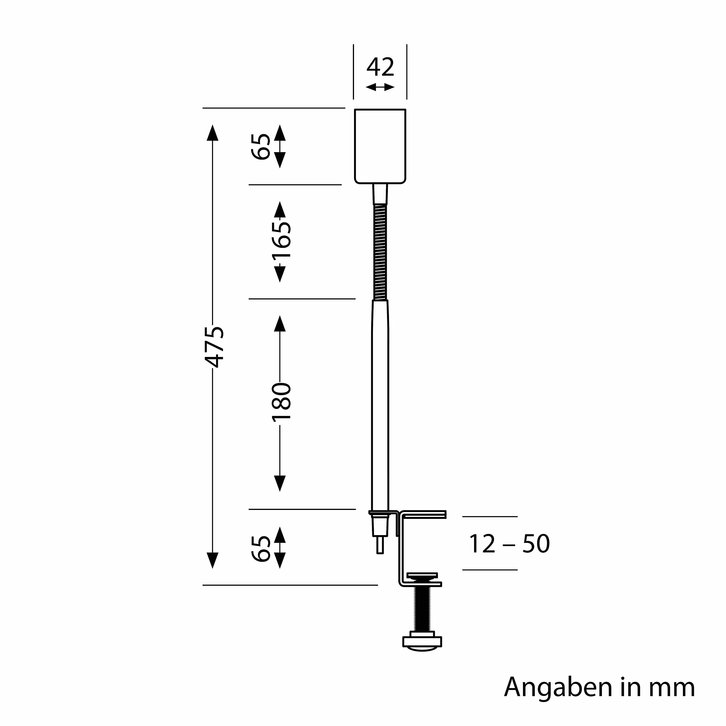 ledscom.de Lampada a morsetto, collo d'oca LELE, interruttore, bianco opaco, 1x E27 max. 60W