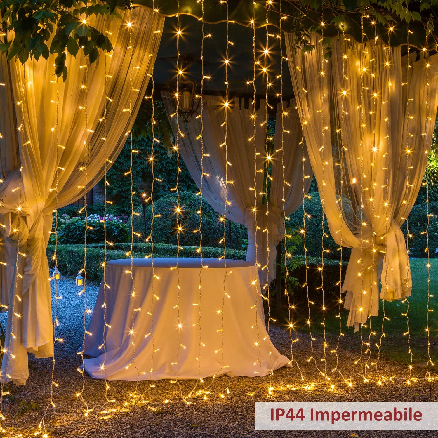 Zorela 600 LED 6Mx3M Tenda Luminosa Natale Esterno Interno Prolungabile Luci di Natale IP44 Impermeabile con 8 Modalità Tenda Luci Esterno per Natale, Giardino e Matrimonio