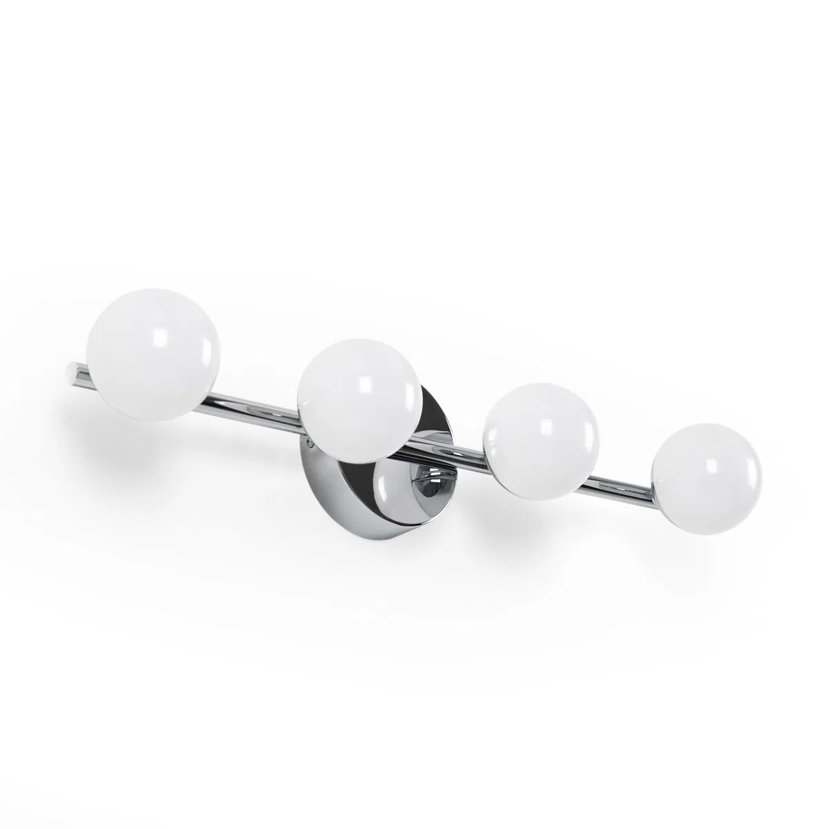 BARCELONA LED Applique LED per bagno 12W IP44. Lampada da parete sopra specchio Cromo da 49 cm con 4 sfere. Luce bianca neutra 4000K. Illuminazione moderna e resistente all'umidità.