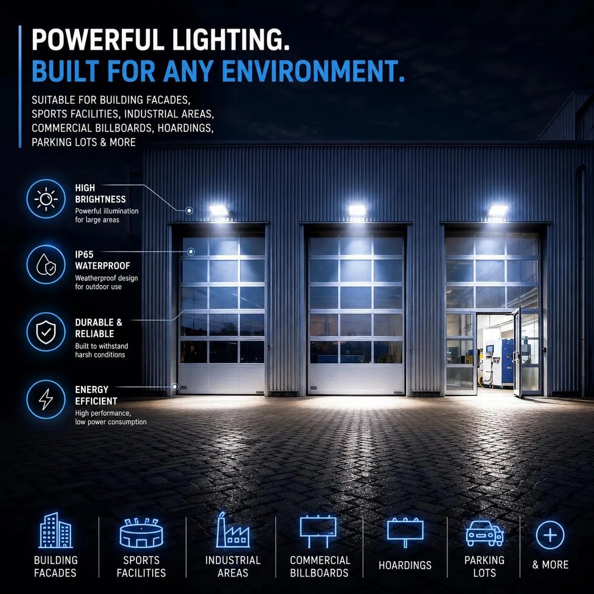 V-TAC Faro LED da Esterno 100W - [Chip Samsung + Tecnologia RLE + Innovativa Copertura in Policarbonato] - Alta Luminosità: 10000 Lumen - IP65 - Faretto LED Casa, Garage, Magazzino - Luce CCT 3 IN 1