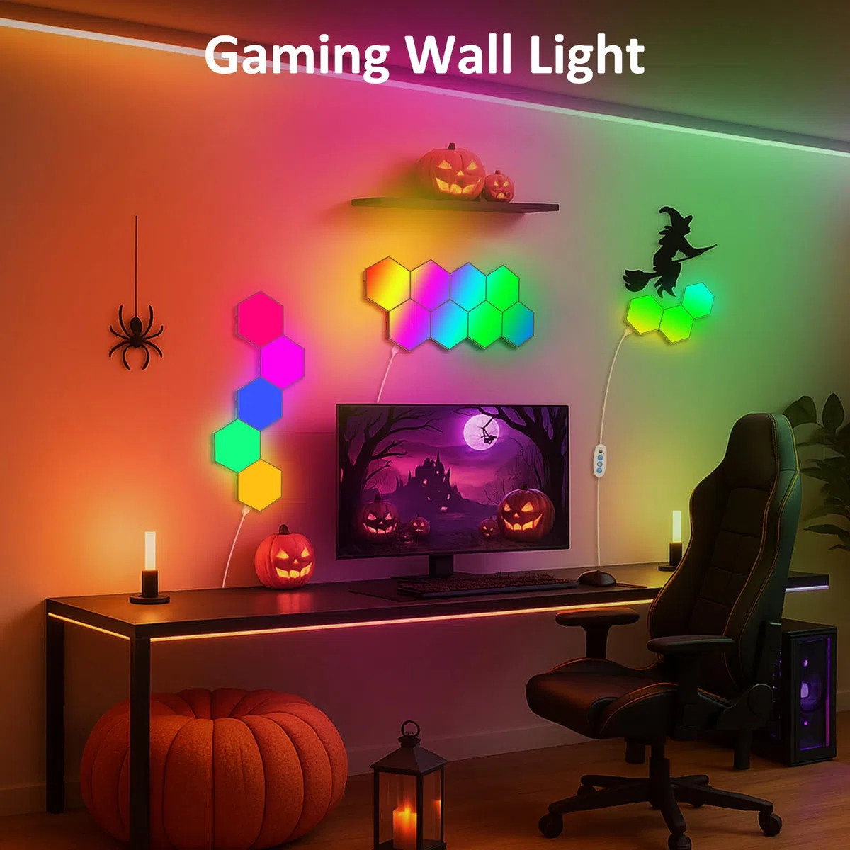 Kangtaixin Esagonali Muro LED Luci 8pcs Esagonale Gaming RGB Pannelli — Sincronizzazione Musicale Esagono Parete Lampada Stanza Esagoni Pannello Wall Luce