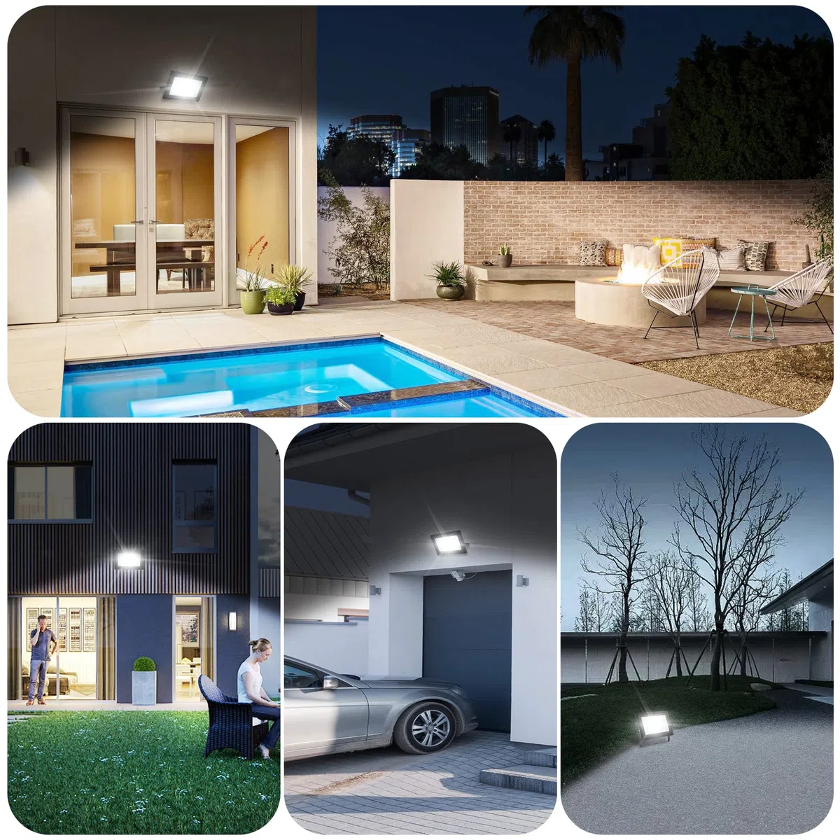 100W Faretto LED da Esterno, 10000LM 6500K Faro LED Bianco Fredda, Impermeabile IP66 Faretti LED, Luce Proiettore per Cortile Cantiere Giardino Terrazza