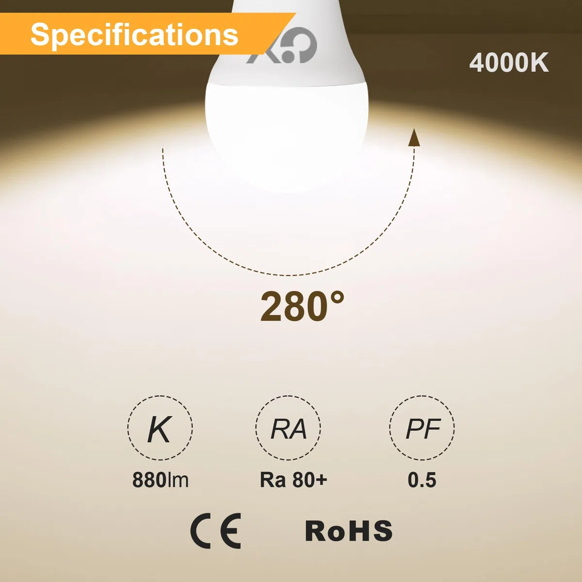 GY Lampadine LED E14, 8W (equivalenti a 60W), Lampadine LED Attacco Piccolo G45, 4000K Luce Naturale, 880 Lumen, Fascio 280 Gradi LED, Lampadine Risparmio Energetico Bianco Naturale, 12 Pezzi