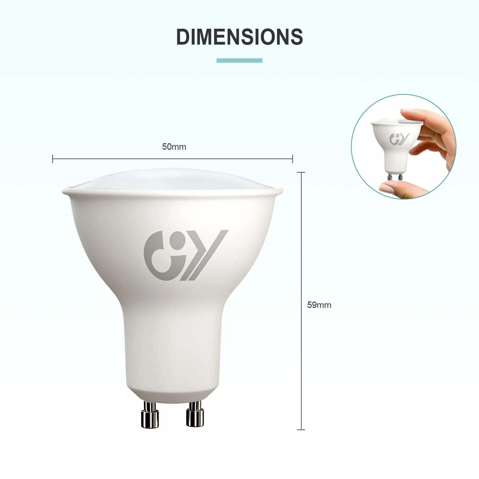 GY Lampadine GU10 LED, 4.9W (equivalenti a 80W), 790 Lumen, 4000K Bianco Neutro, Risparmio Energetico LED GU10, Lunga Durata, Basso Consumo, 120° Angolo del Fascio,Non Dimmerabile, 10 pezzi