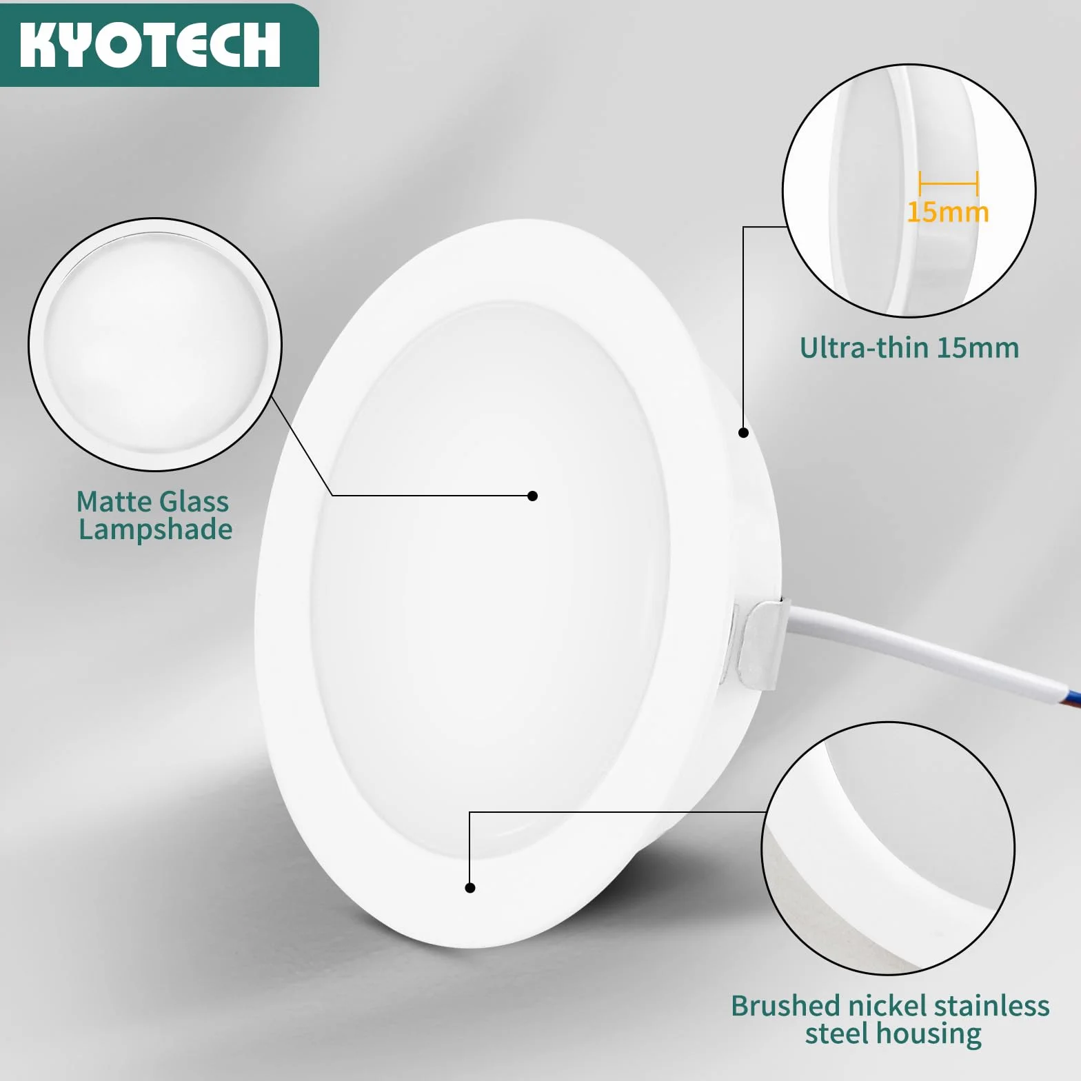 Set di 3 Faretti LED da Incasso per Mobili 230 V 3,5 W IP44 G4 LED 20 mm Ultra Piatti, 4000 K per Cappa da Cucina Bagno (Bianco)