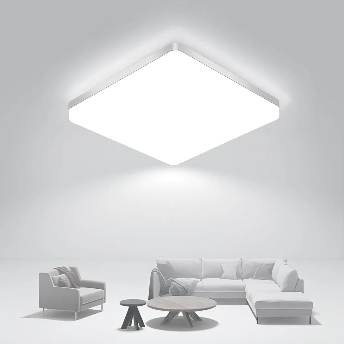 Comely Lampada da soffitto LED 30x30 cm, 48W Bianco Freddo 6500K, Plafoniera LED piatta bianca, IP44 impermeabile, Risparmio energetico, Per il bagno, Cucina, Ufficio, Corridoio, Soggiorno