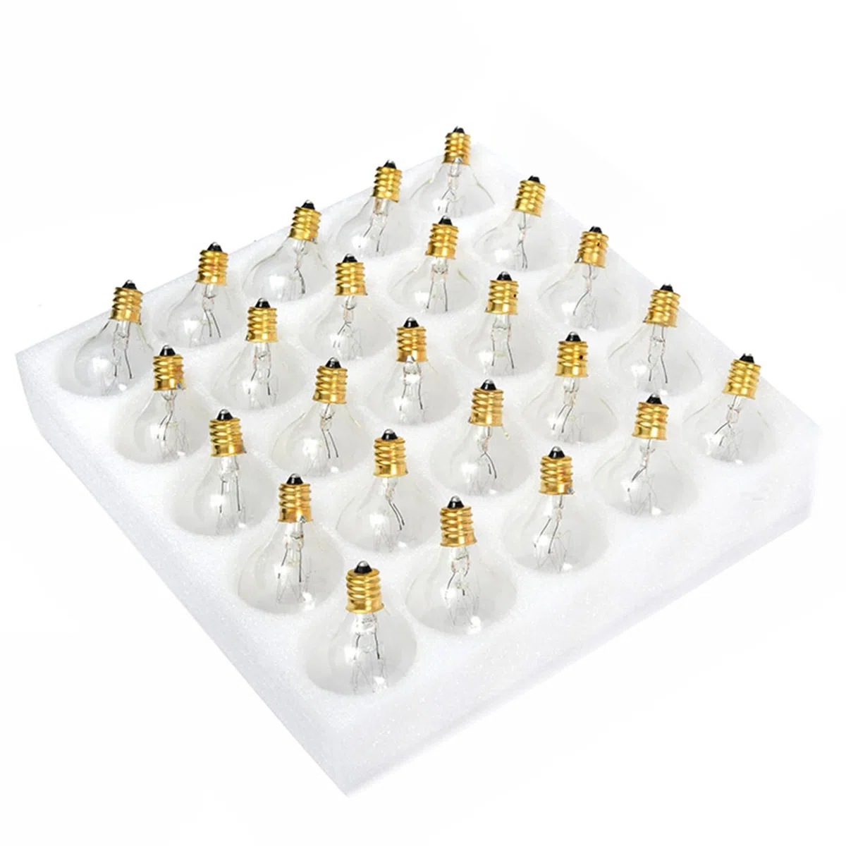 Matybobe Lampadina a incandescenza in tungsteno G40, 7 W, 220-240 V, E12, per interni ed esterni, decorazione per la casa di nozze, confezione da 25