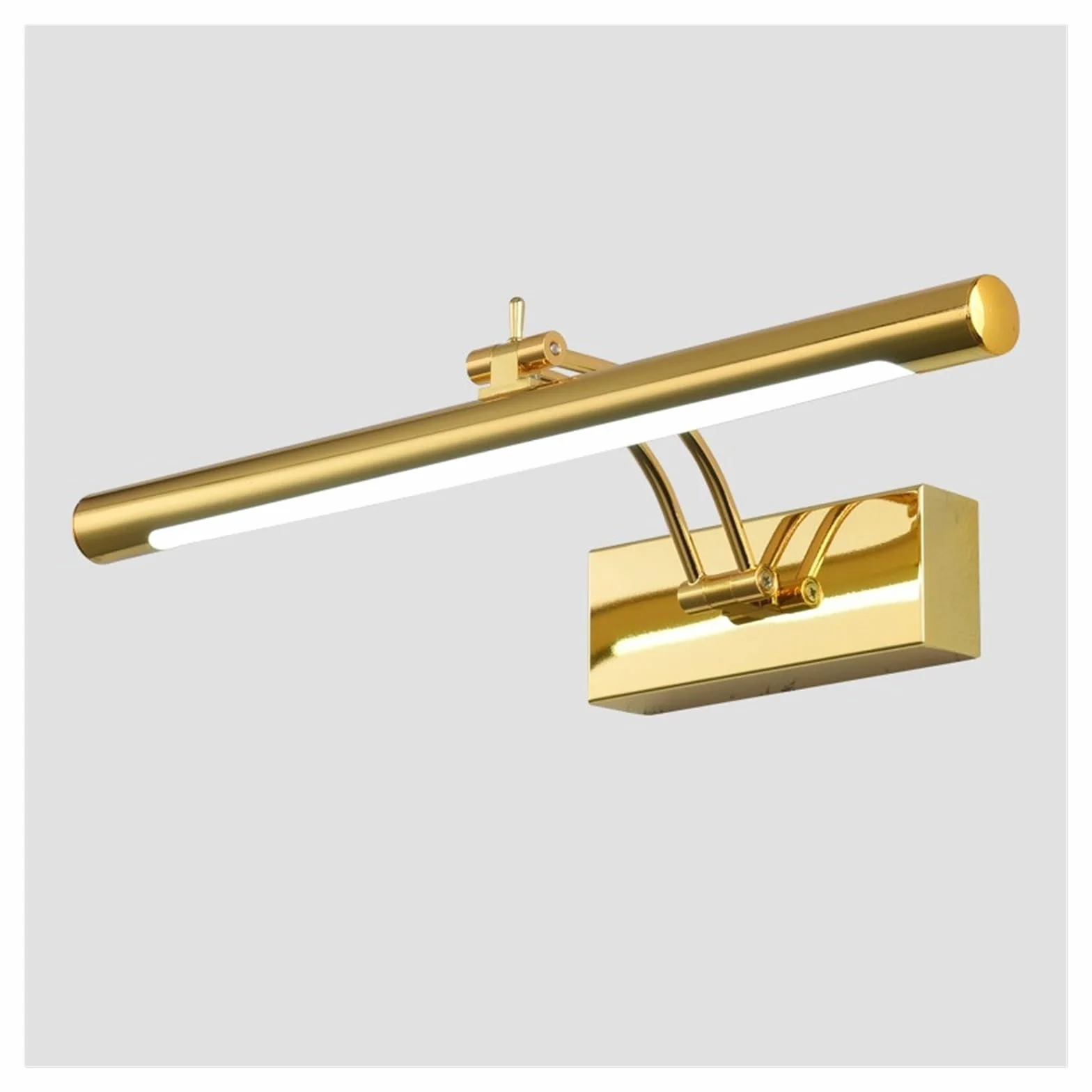 Luci per quadri da parete Lampada da parete moderna for bagno a LED, acciaio inossidabile impermeabile L40 / 55 / 70CM, applique for specchio da interno con interruttore(GOLDEN,9W 40CM)