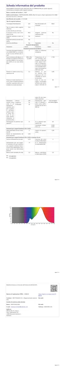 LVWIT Lampadine Filamento LED E14, Lampadina LED 5.5W Equivalenti a 60W, Lampadina 806 Lumen, Luce Bianca Calda 2700K, Forma a Candela C35, Stile Vintage Retro',Non Dimmerabile,Confezione da 6 Unità