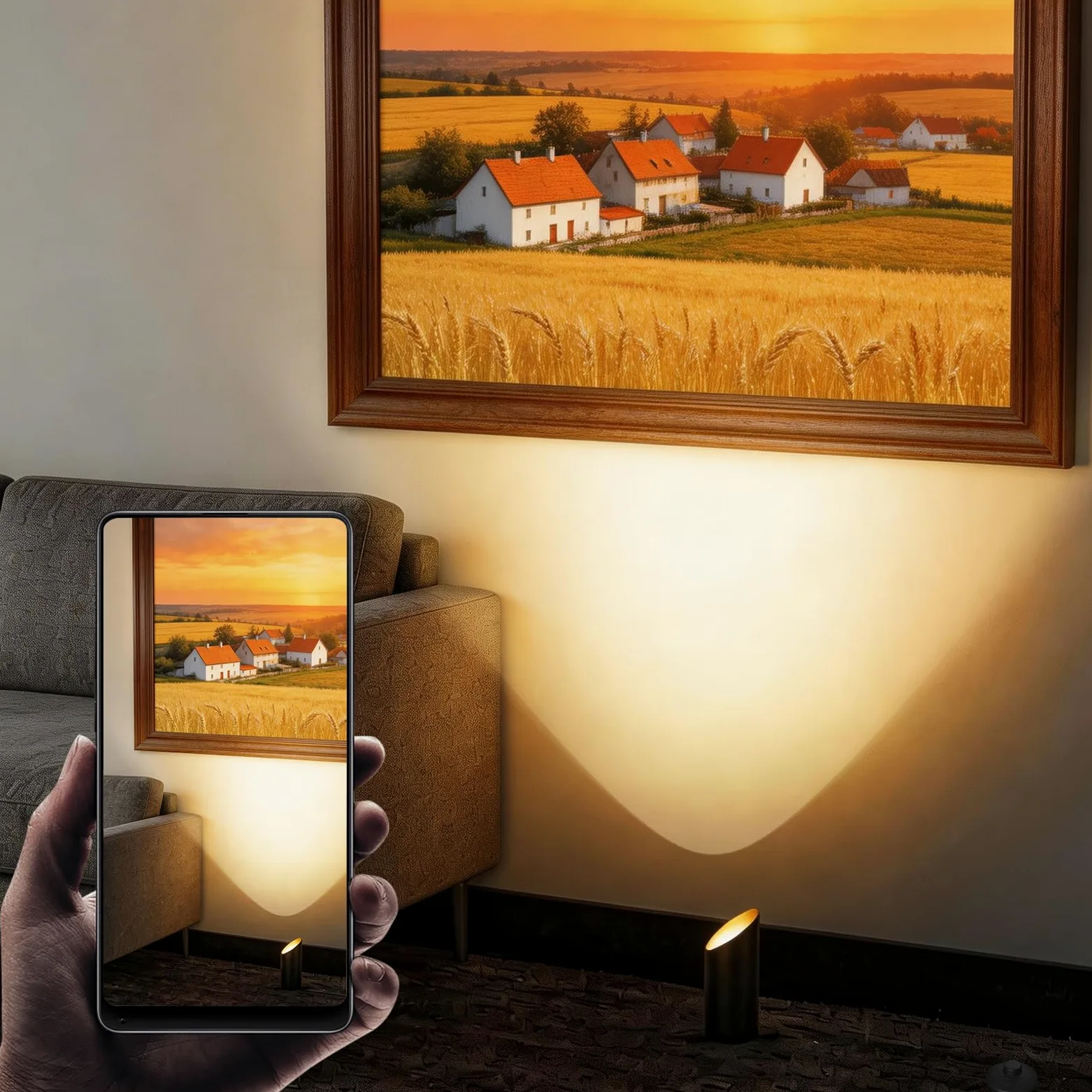Idealife LED da Terra, Lampada da Terra 7W per Interni, Faretti da Muro 3000K Bianco Caldo con Lampadina 520LM LED GU10, Faretto con Interruttore a Pedale per Piante, Decorazione, Arte, Lettura