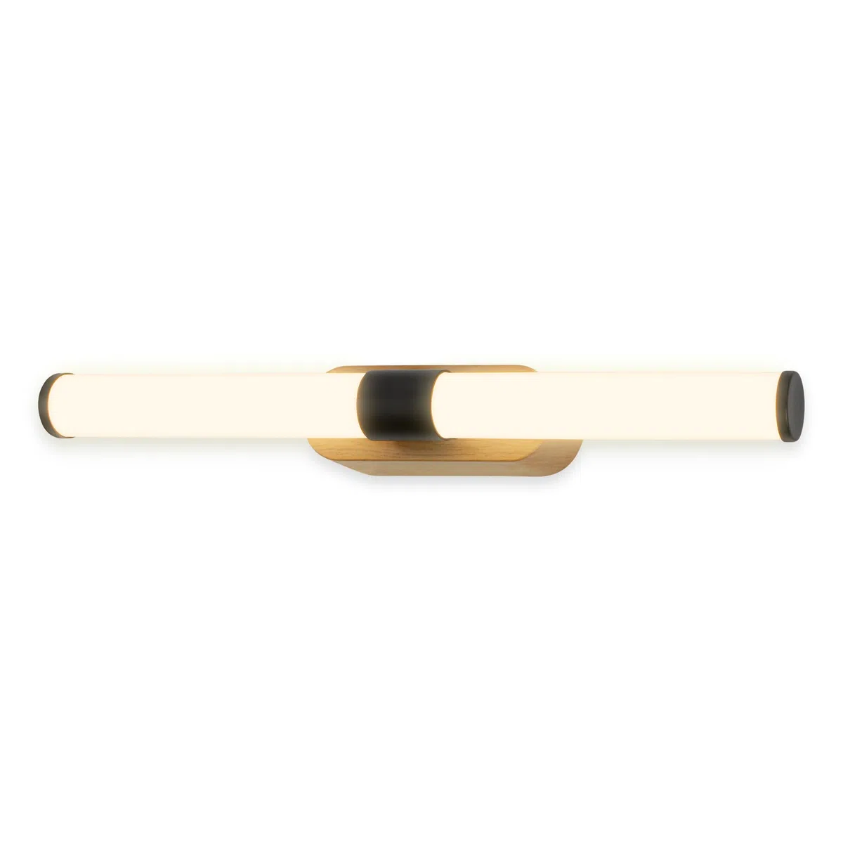 BRILONER - Lampada da specchio per bagno IP44, resistente agli schizzi, da parete, luce bianco caldo, 40 x 6,5 x 4,5 cm, finitura nera effetto legno