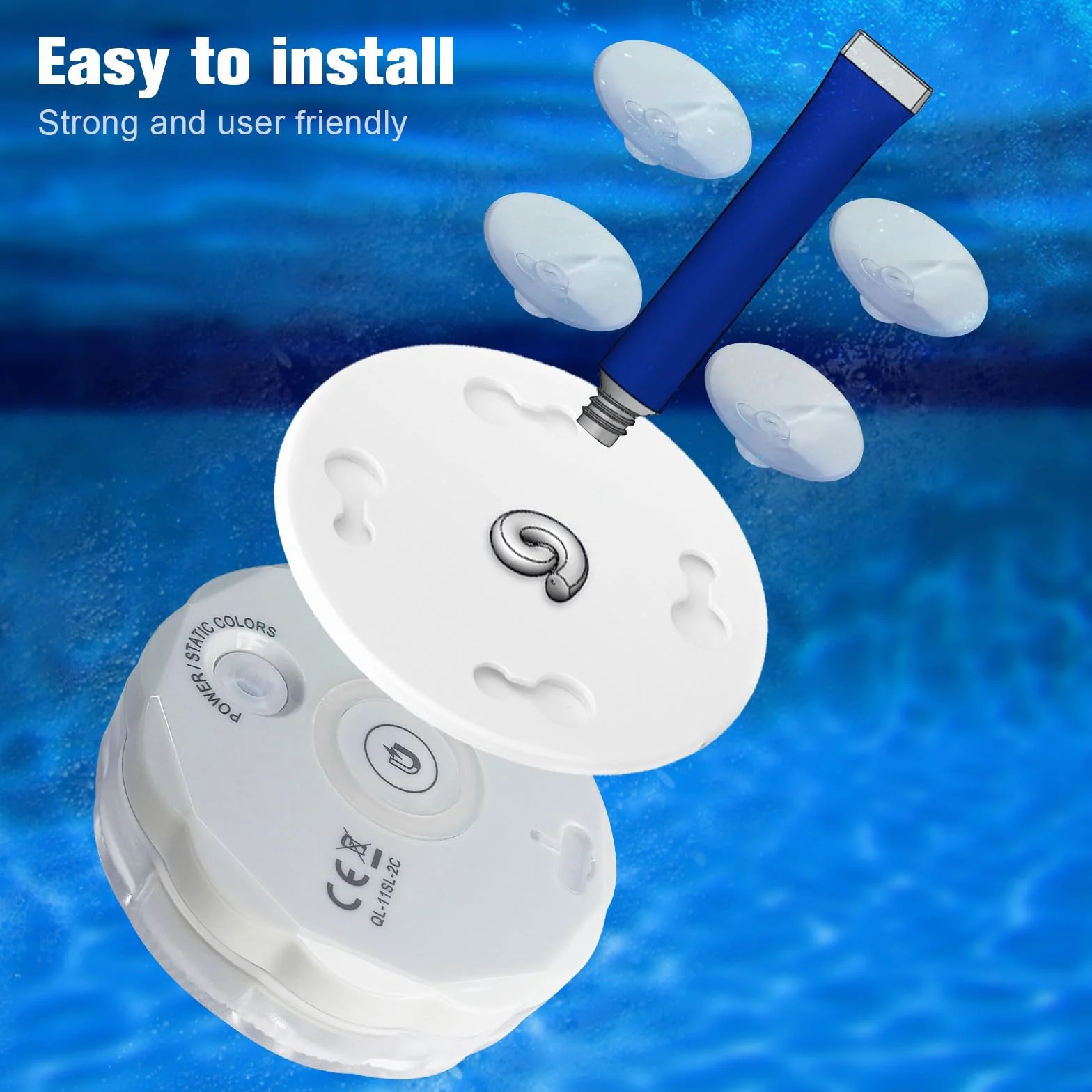 Idealife Luci per Piscina, Ricaricabile Luci Subacquee LED, Completamente Sigillata Impermeabile IPX8 Sommergibile Luce LED Adatta per Piscina Festa Cerimonia Nuziale Halloween Fish Tank(1 Pc)