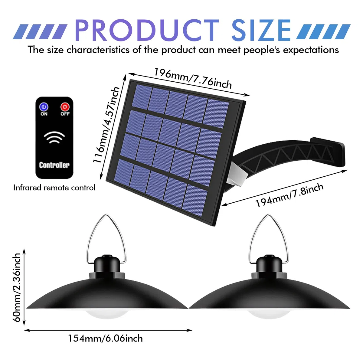 Lampada Solare Per iIerni Ed Esterni,IP65 Lampada A Sospensione Solare Con Telecomando,Lampade Solari Per Interni Ed Esterni,Lampade A Sospensione Per Giardino,Terrazza,Balcone