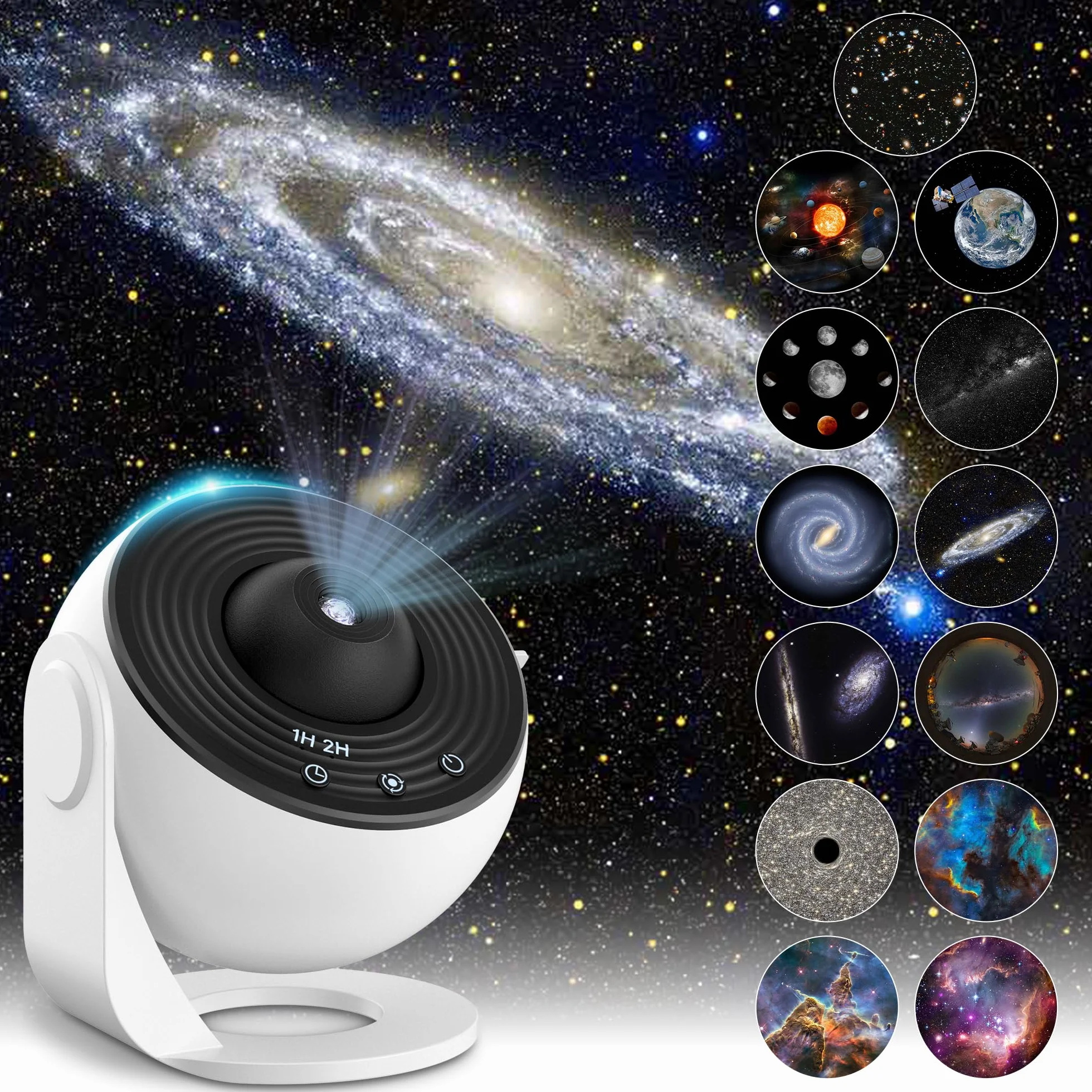 Mexllex Proyector Estrellas, Proyector Galaxy Star Projector Starry Night Light, Dormitorio Proyector De Techo Temporizador, 13 PelíCulas Hd, Los Mejores Regalos Para NiñOs Adultos