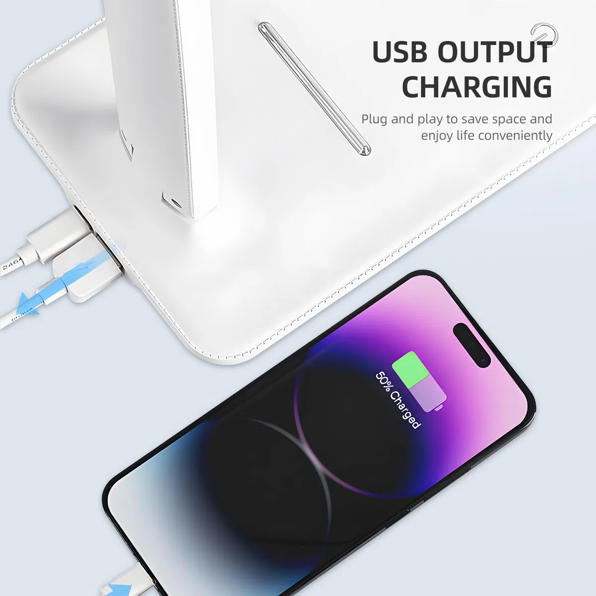 Carehabi Lampada da scrivania a LED, dimmerabile, lampada da tavolo a LED con 5 colori e 5 livelli di luminosità, lampada da lettura con porta di ricarica USB, controllo touch per bambini