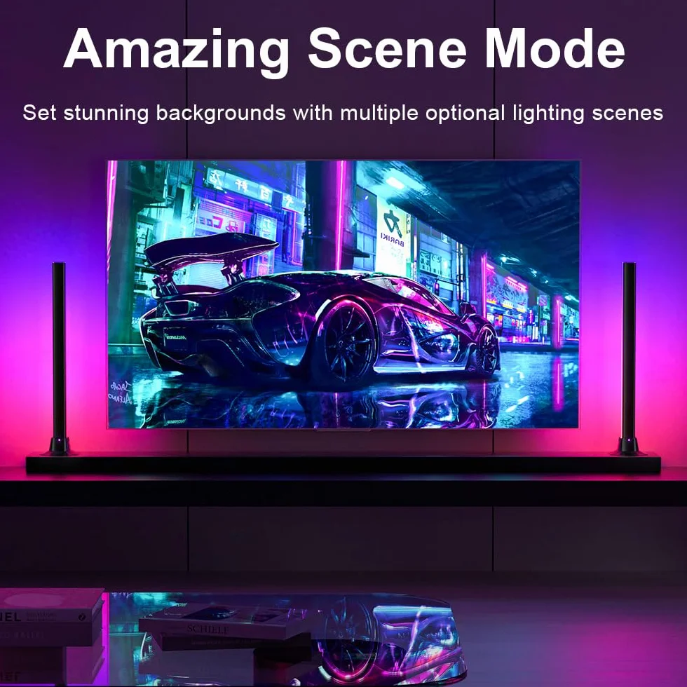 Barre LED RGBIC da Scrivania 42 CM, Luci TV Retroilluminazione Intelligente USB con Sincronizzazione Musicale e Controllo APP, Lampada da Gaming a 270° per PC, Monitor, Accessori Gaming Room