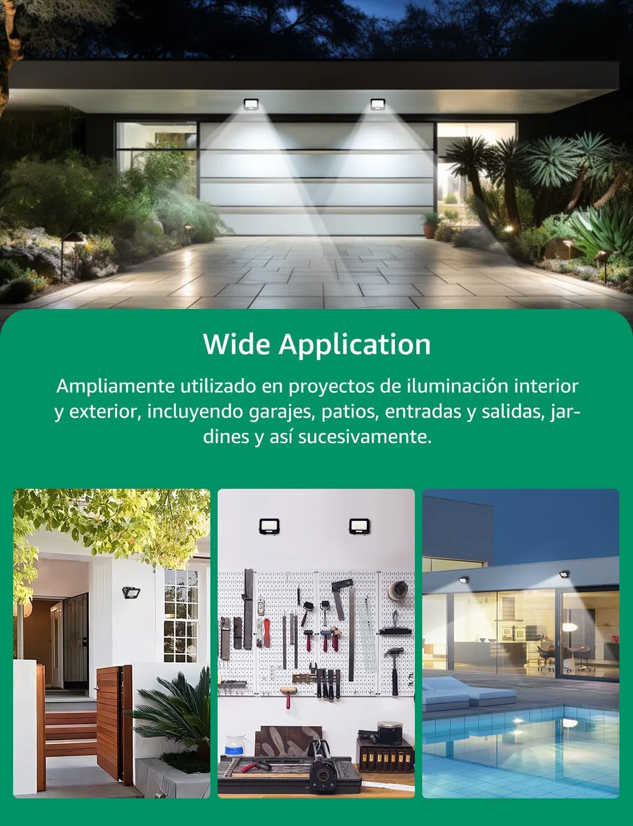 Aigostar Faretto LED da Esterno 20W 1650LM: Faretti LED Esterno Impermeabile IP65-6500K Bianca per Giardino Cortile Garage Pareti. 4 pcs