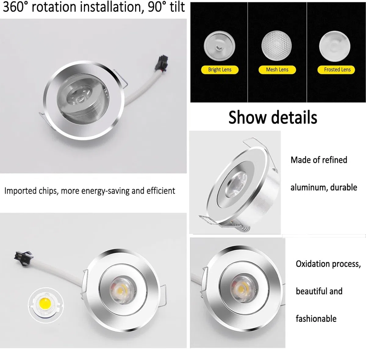 10 faretti LED da incasso, 230 V, IP44, dimmerabili, faretti da soffitto, luci da incasso Mini Slim 20 mm, ultra piatti, bianco caldo 3000 K, faretti da incasso orientabili per (Oro)