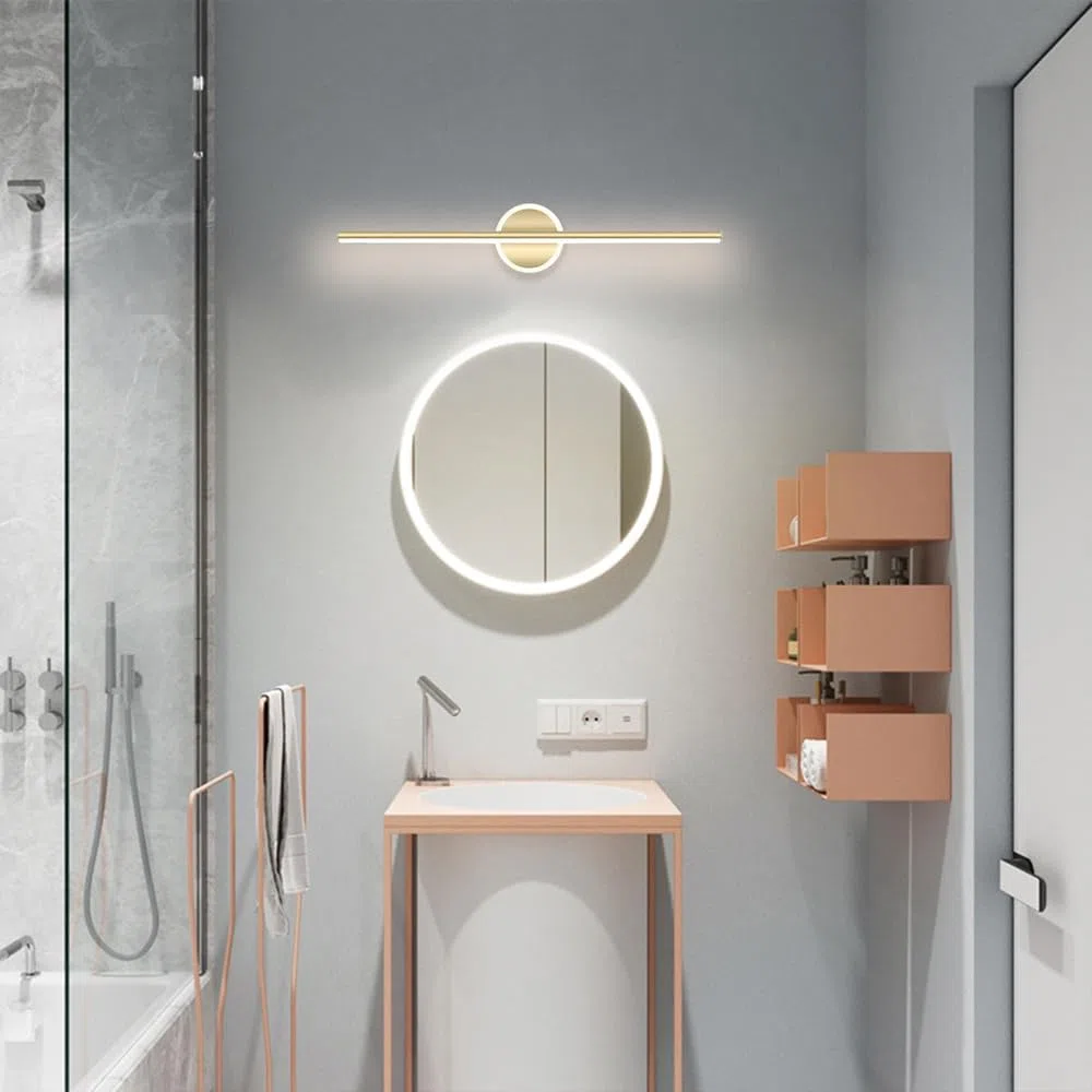 Lampada da Parete a LED per Il Bagno con Finitura in Oro, Lampada da Specchio, Lampada da Parete lineare Moderna, Illuminazione per specchi da toeletta, lampade da Parete per Il TR