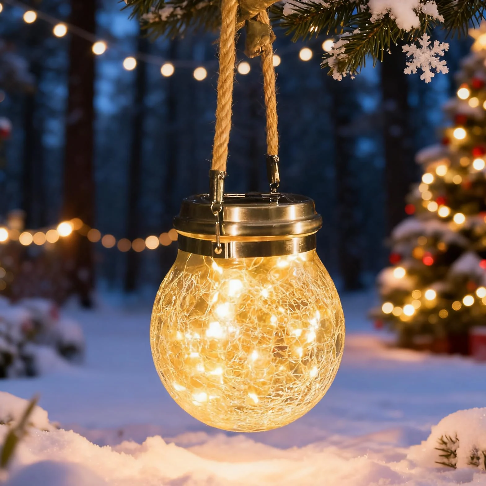 Lanterna Solare Esterno - XRR 30 LEDs 2 Pezzi Lanterne Solari da Esterno di vetro Impermeabile Luci Solari, Sospensione Solare Giardino Decorativa per Gazebo, Patio, Parco, Prato (Bianco Caldo)