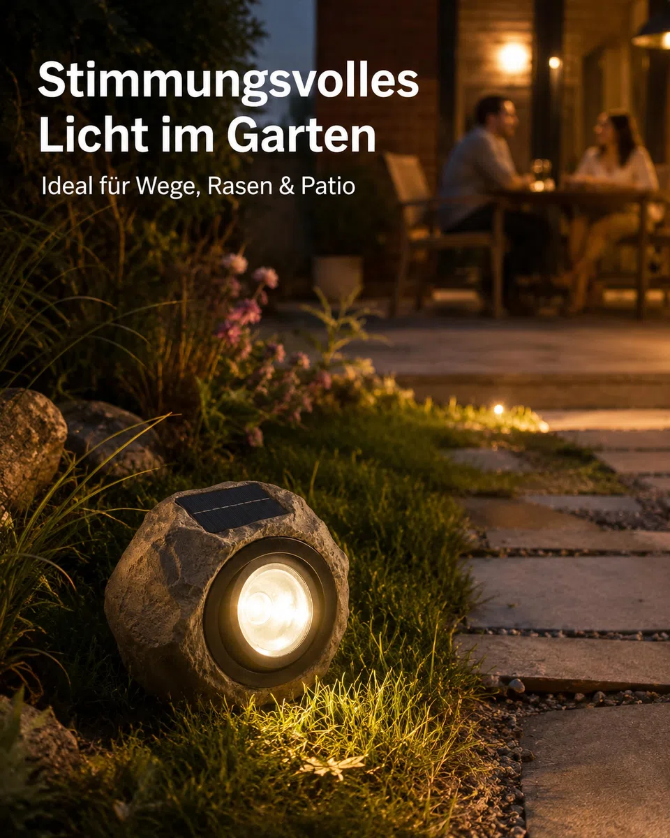 ACMHNC Lampade Solari da Giardino, Lampada Solare LED con Design a Forma di Pietra, Lampada solare Pietra Impermeabile Lampada Sassi da Giardino Esterno Sentieri Decorativa