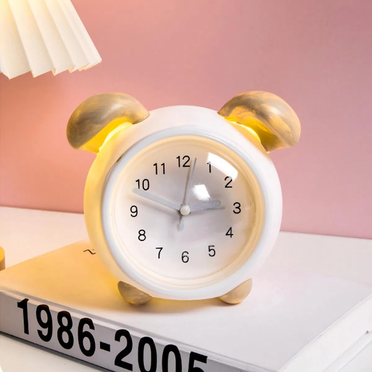 Sveglia con luce, design a forma di orecchie di cartone animato, sveglia a LED per bambini, strumento di gestione del con batteria di grande capacità