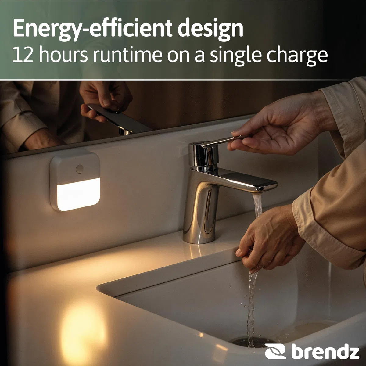 Brendz Luce LED per Scale con Sensore di Movimento, Ricaricabile USB-C, Magnetica, Bianco Caldo 3000K, Luce Armadio Senza Fili, Luce Notturna, Illuminazione Scale, Inuk, Confezione da 4