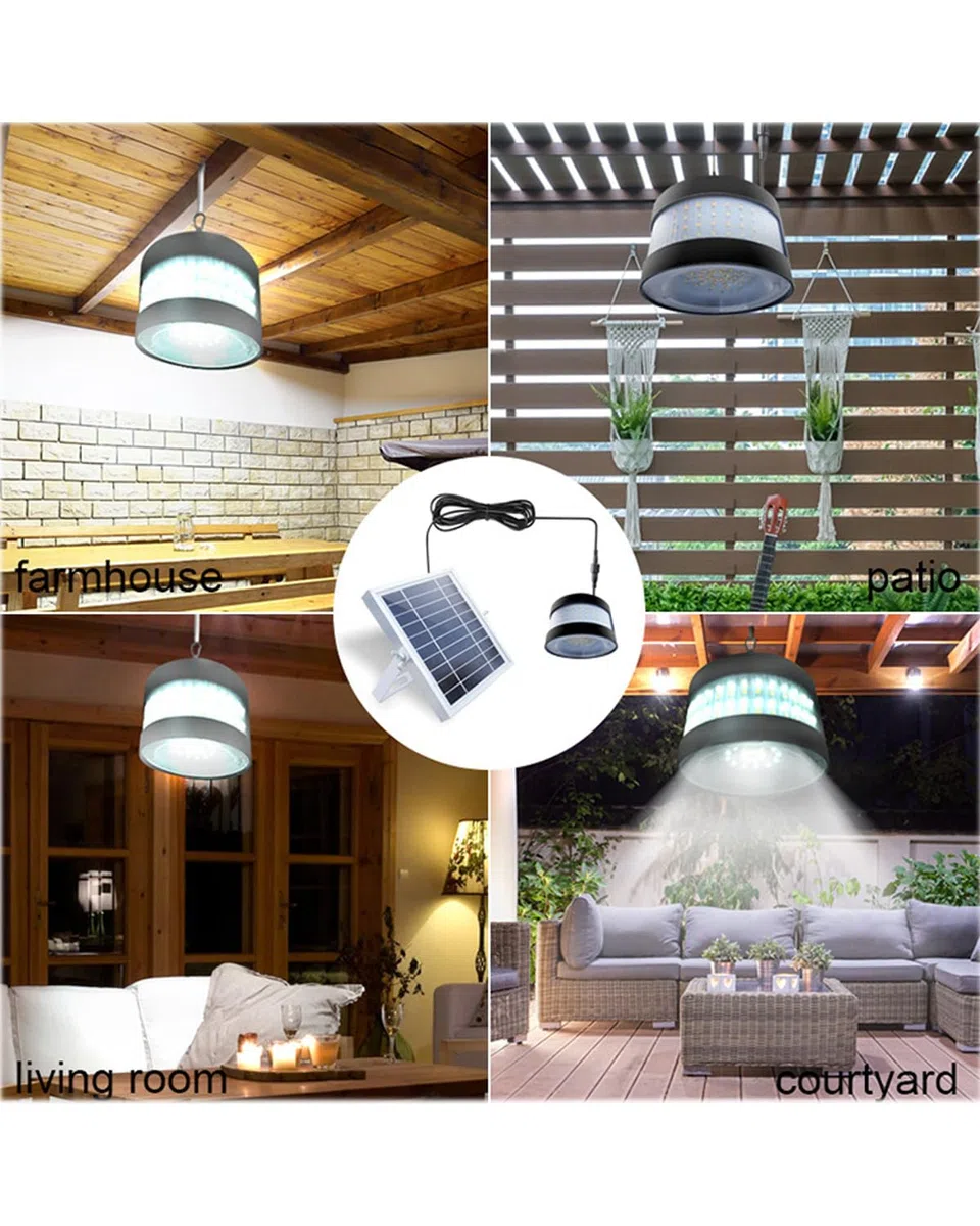 Lampada a sospensione solare con telecomando, lampade solari per esterni ed interni, dimmerabile, 160 LED/5 m/3 livello di luminosità dimmerabile