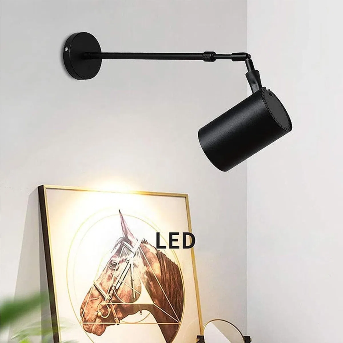 Faretti Da Lettura Telescopici A Braccio Lungo In Stile Retrò Industriale, Faretti Da Parete Per Interni Regolabili, Faretti Da Parete Con Braccio Retrattile, Per Lettura, Scale Della Camera(Black,20w