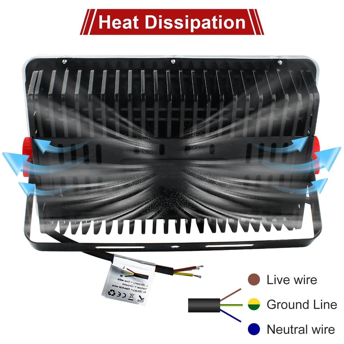 CREATESTAR Faretto Led da Esterno 20000LM, 200W Faretti Led Esterni 6500K luce bianca fredda, IP66 Impermeabile Faro Esterno per magazzino, giardino, garage, campo sportivo, cortile, parcheggio