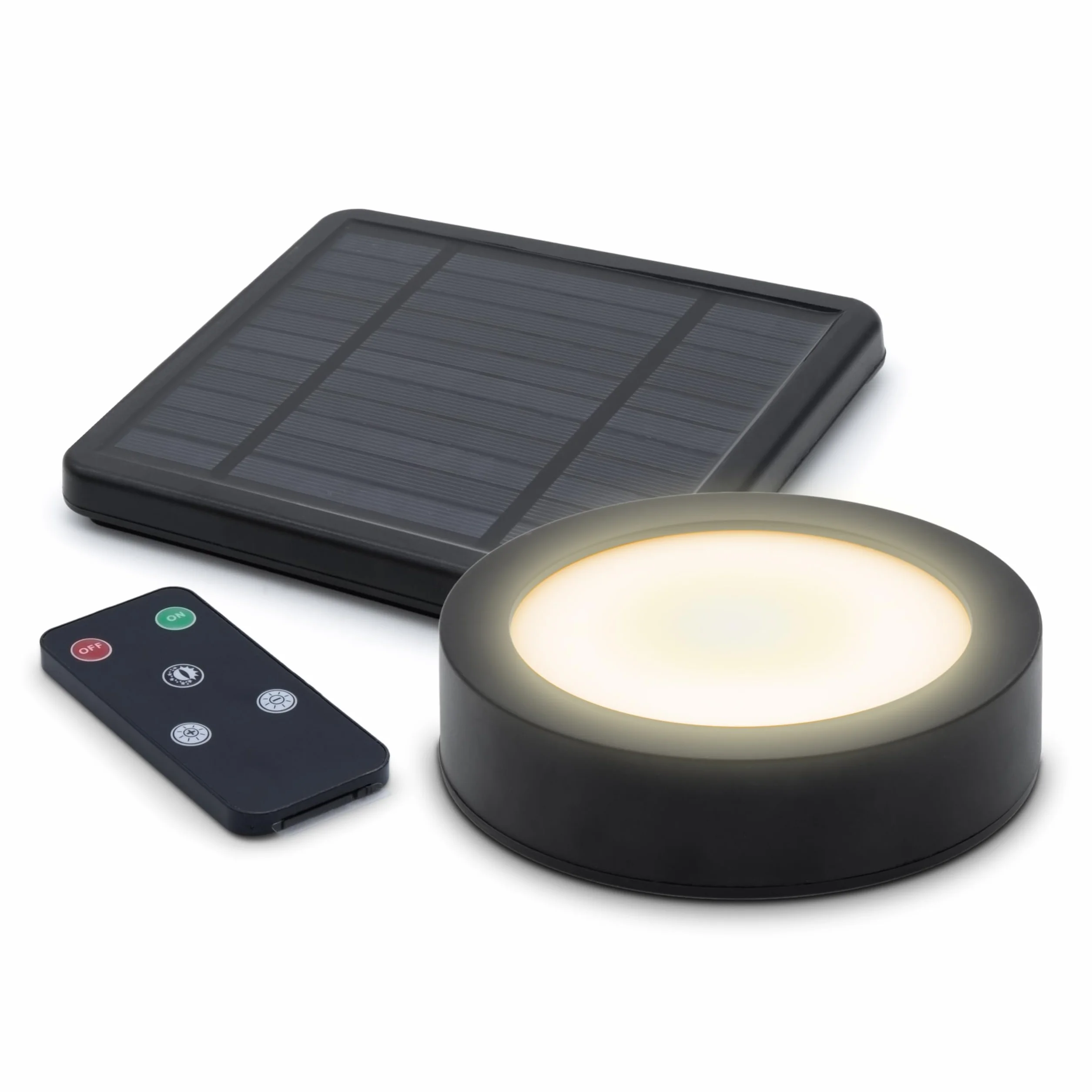 Spetebo Gazebo magnetico a LED nero con comando a distanza – Ø 12 cm – Illuminazione ombrellone da giardino con 3 livelli di luminosità – Lampada da campeggio da giardino illuminazione per ombrellone