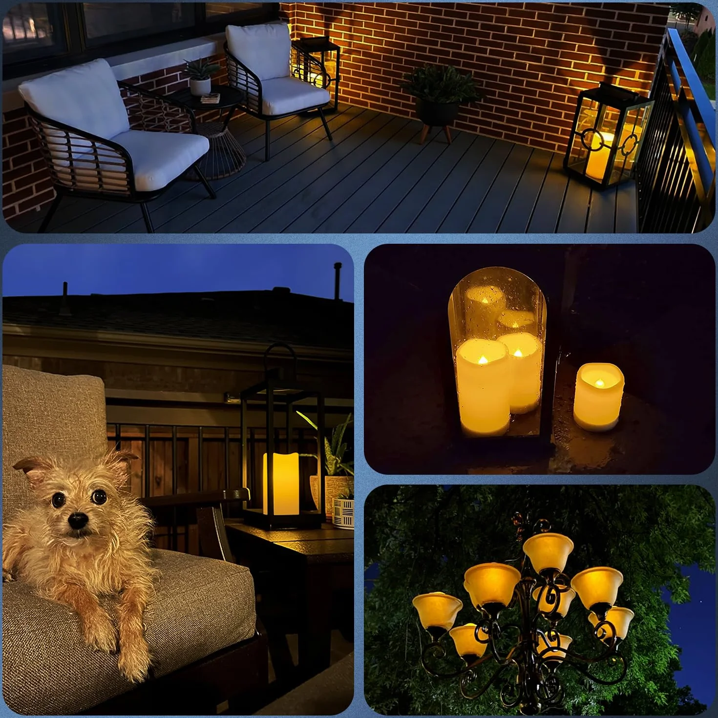 Luci a Candela a Energia Solare, a Energia Solare Senza Fiamma Impermeabili, Per Esterni, Matrimoni, Natale, Halloween, Decorazioni per Feste, Luce Bianca Calda, US 3 Pezzi