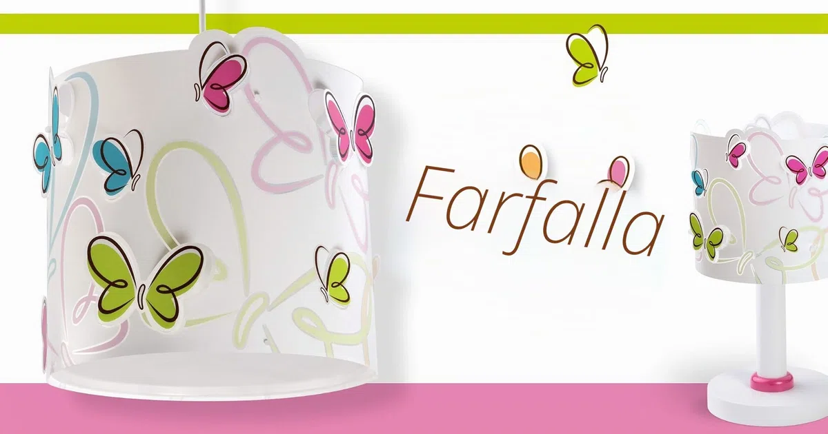 Dalber Lampada da tavolo o comodino per bambini Butterfly farfalle