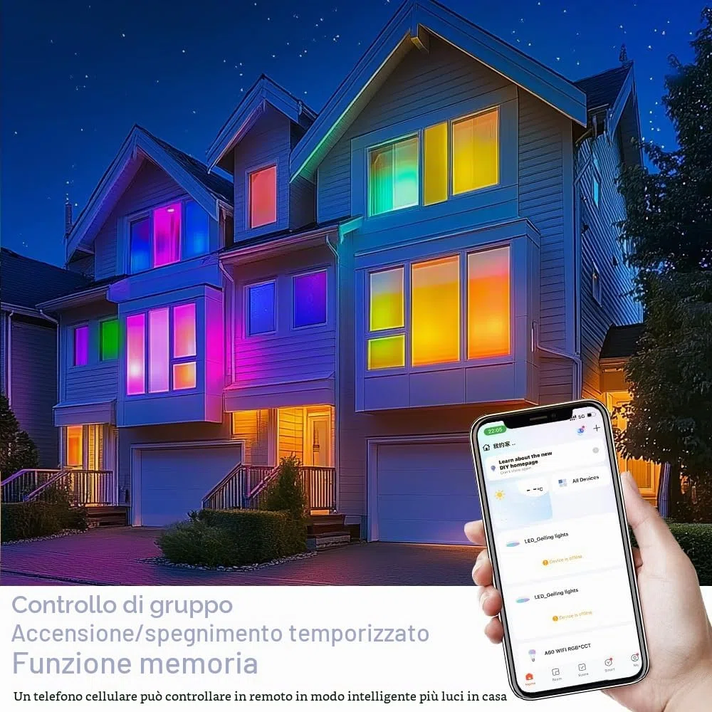 Lampada da Soffitto LED Dimmerabile con Telecomando, 24W RGB Plafoniera LED Colore IP44 Impermeabile, Controllo Intelligente tramite App Alexa Google Home, per Camera, Cucina, Salone, Bagno