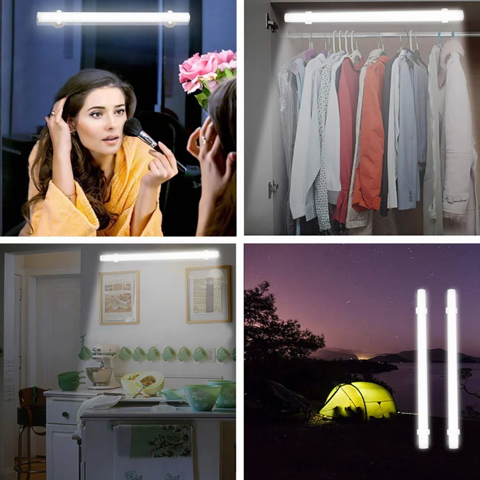Lixada Luce per specchio cosmetico, luce portatile per trucco, controllo tattile/ricaricabile tramite USB, per illuminazione di specchi da bagno