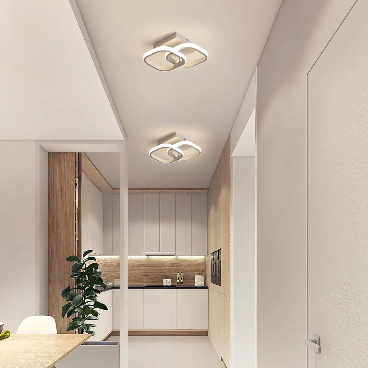 Osairous Plafoniera LED Soffitto Moderna, Lampadario LED Soffitto Bianco 2137LM, Lampada da Soffitto Quadrata per Camera da Letto Soggiorno Cucina Studio, Luce Neutra 4500K, 29CM
