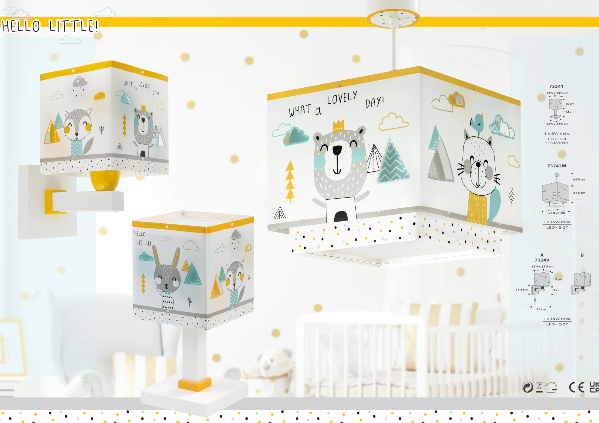 Dalber Hello Little Lampada da tavolo per bambini Animali da scrivania multicolore (73241)