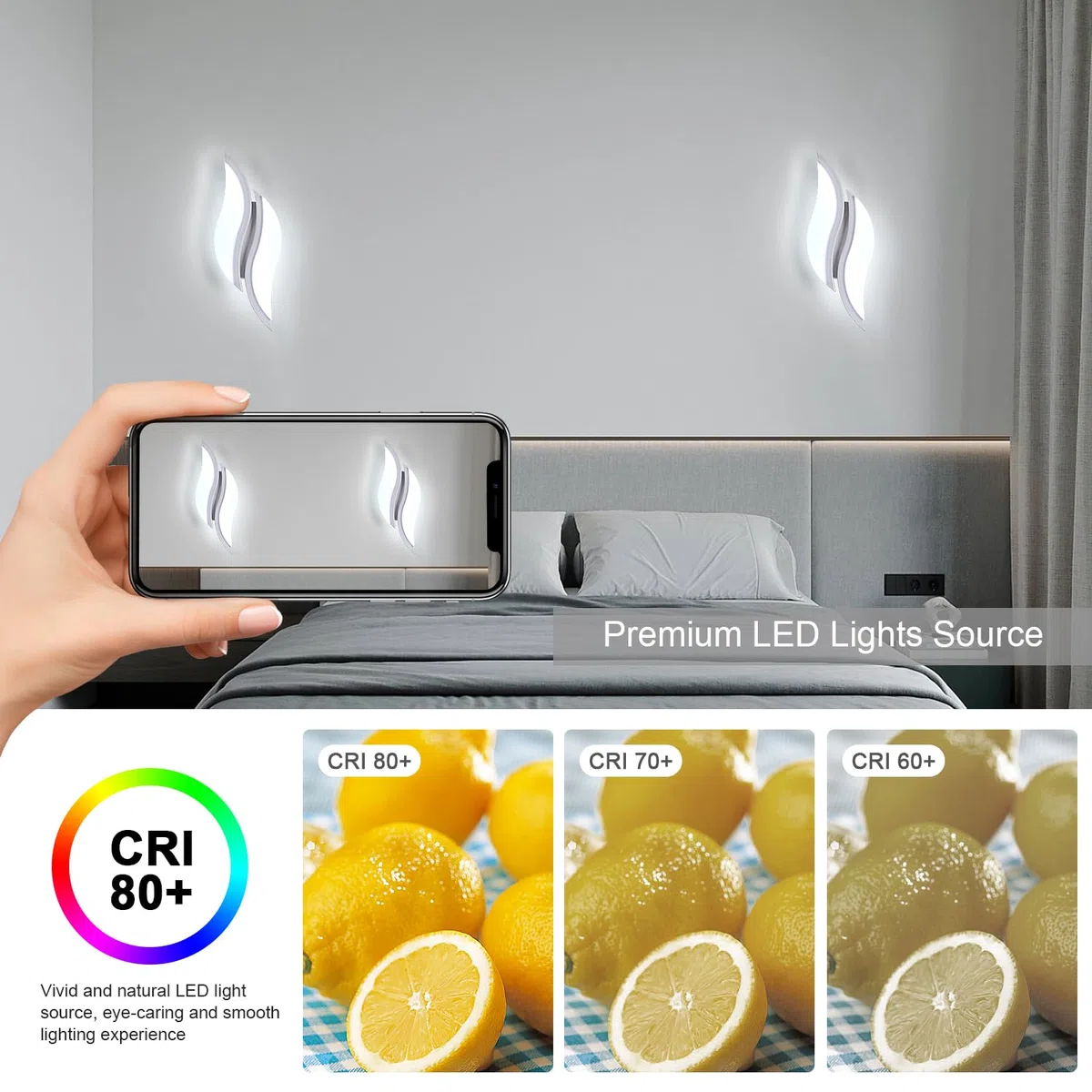 Dorlink Applique da Parete Interno, Lampada da Parete, Applique Camera da Letto Moderno, Creativo Lampada a Muro LED, 6500K Bianca Fredda, Appliques Foglia per Corridoio, Soggiorno, Scala, Bagno 12W