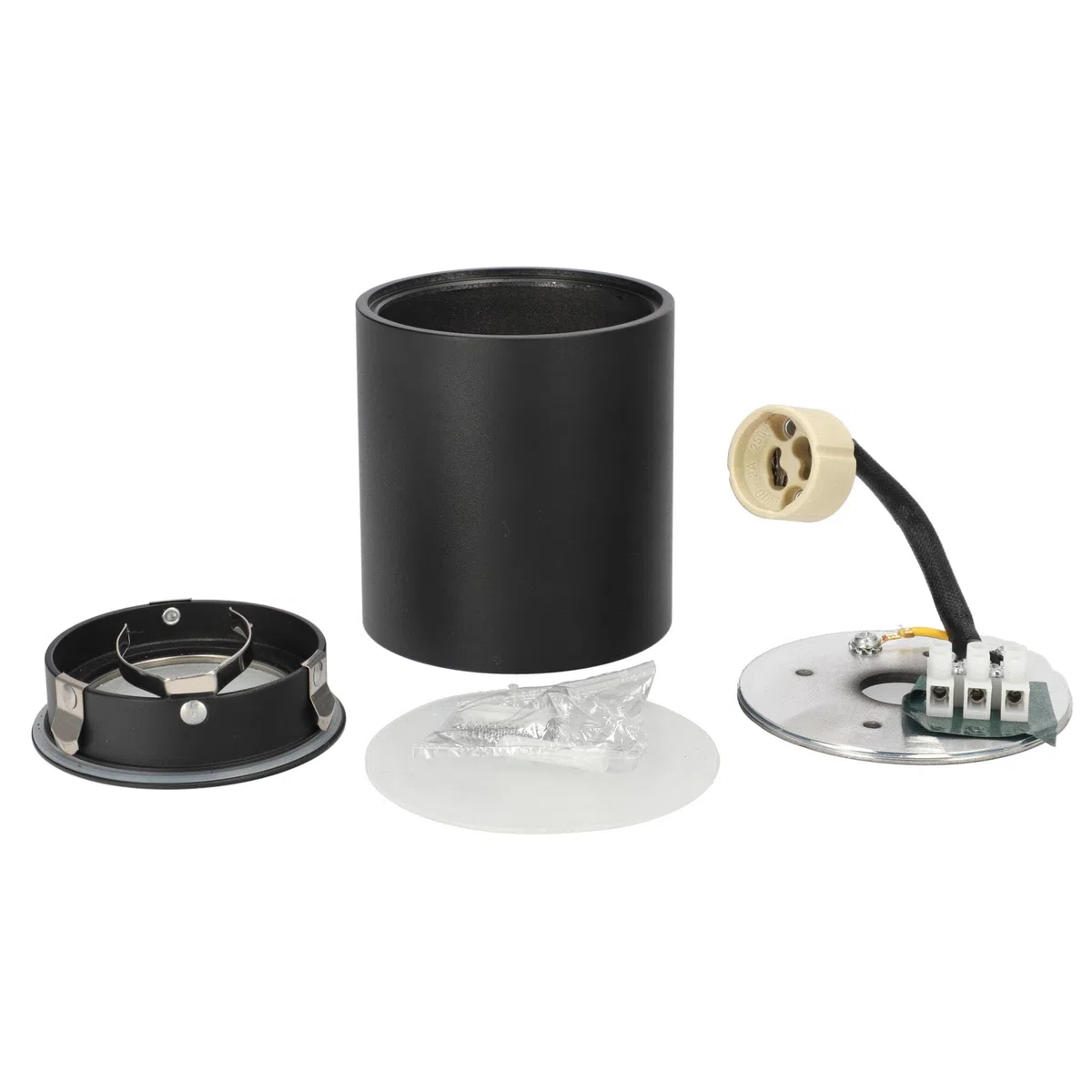 EDO Faretto da Soffitto Nero GU10 Ø80x84 mm Rotonda KLARS - Plafoniera da Superficie Moderna Tondo Allumionio - Impermeabile IP44 230V - Lampada da Soffitto - Illuminazione per Bagno