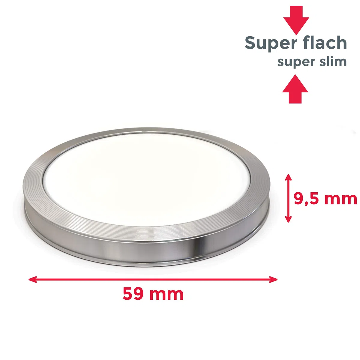 B.K.Licht Set di 3 luci da incasso LED, Kit completo luci sottopensili o per armadi, Lampade LED da cucina o per vetrine, include Accessori montaggio, luce calda 3000K, 3x1.8W, 3x170Lm Ø59mm IP20