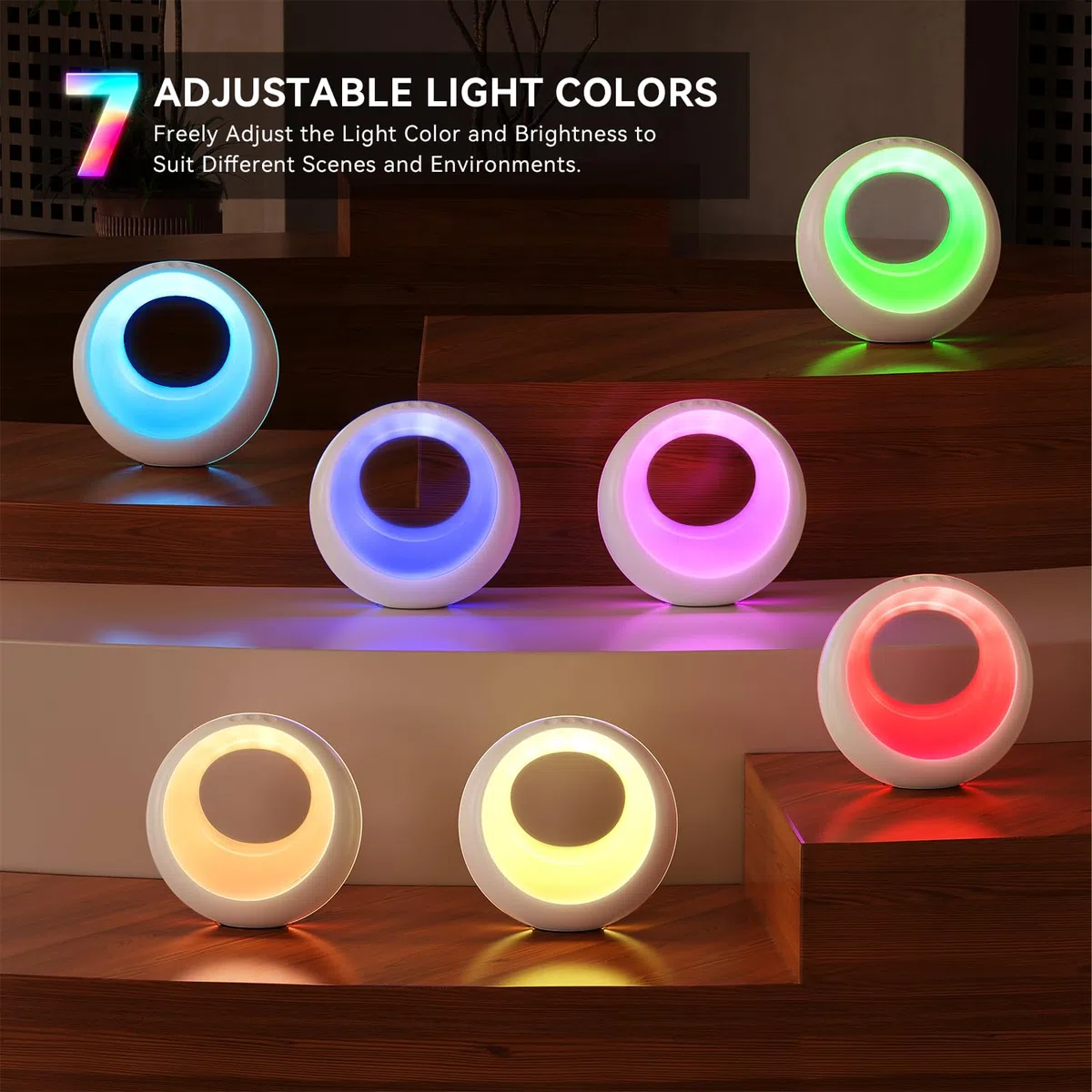 Auxmir Luce Notturna Bambini, Lampada da Comodino Touch, Abat Jour da Comodino Telecomando, Funzione Timer, Ricaricabile 2000mAh, 7 Colori RGB, 9 Modalità, Dimmerabile, per Camera da Letto, Soggiorno