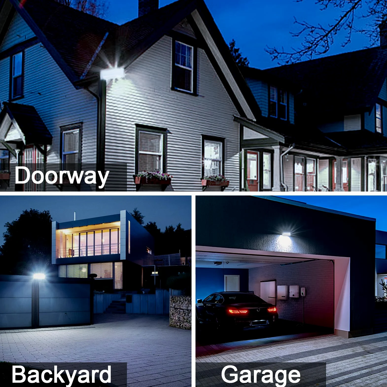 CREATESTAR Faretto LED da Esterno 50W,2 Pezzi Faro LED Esterno, 5000LM 6500K Luce Bianca Fredda, IP65 Impermeabile Faretti Led con Spina per Porte, Corridoio, Garage, Cortile e Giardino