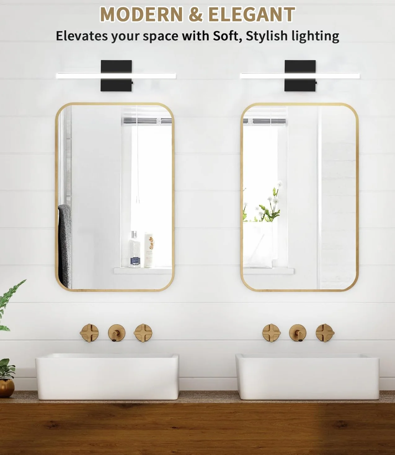Lampada da Specchio Bagno 40CM, LED 3000-6000K con Interruttore Temperatura, Applique Moderna con Schermo Acrilico, Risparmio Energetico e Durevole, Design Moderno per un’Atmosfera Accogliente