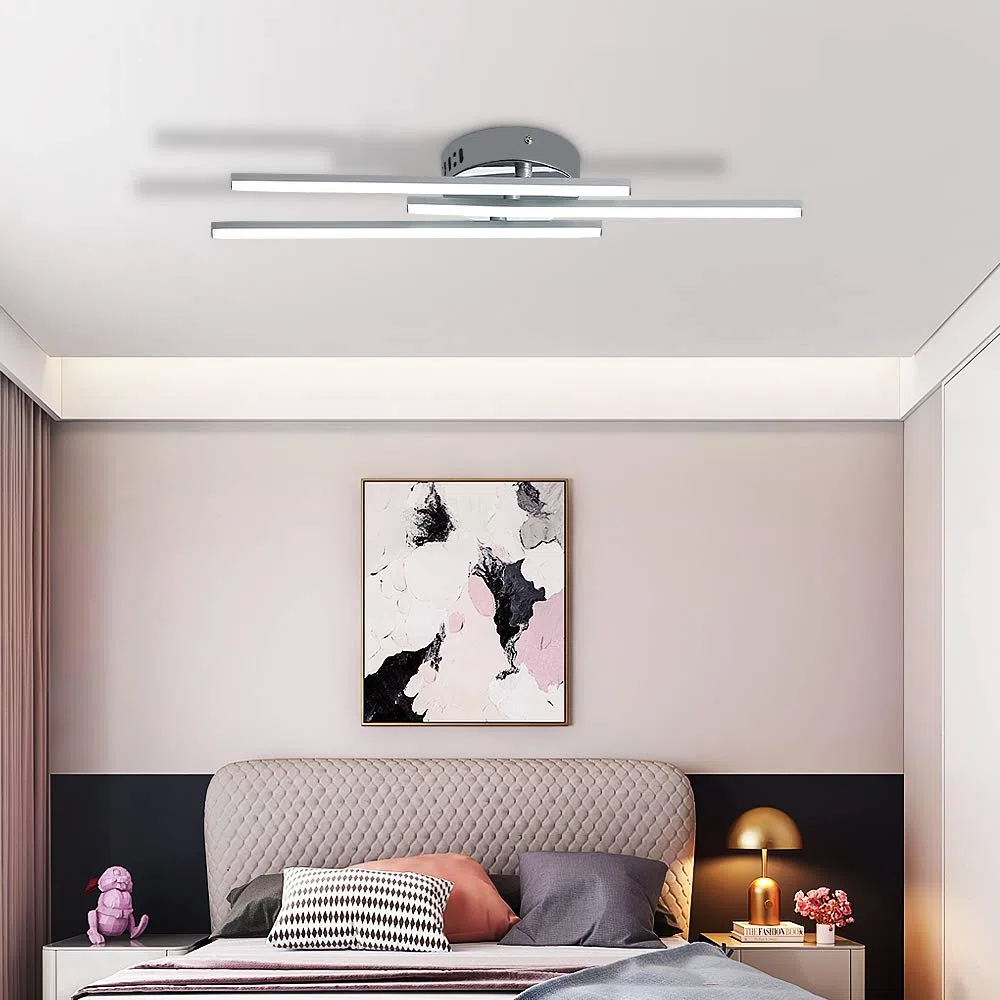 Comely Plafoniera LED Soffitto 18W, 3 Luce Lampada da Soffitto, Lampadario LED Moderno 6500K Bianco Freddo per Cucina, Camera da Letto, Balcone, Corridoio